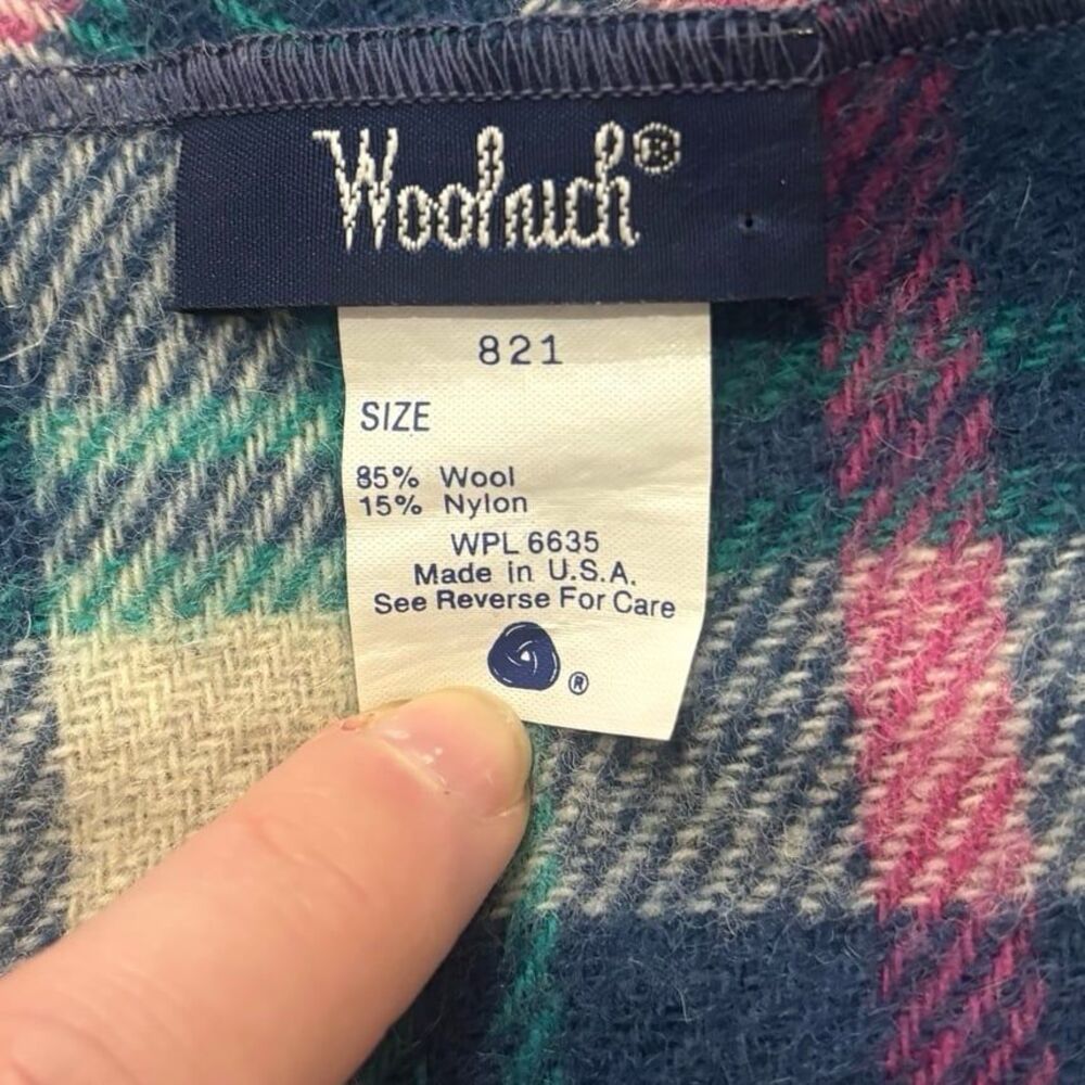 Vintage Woolrich USA Wool Blend Plaid Fringe Scarf - Picture 4 of 5